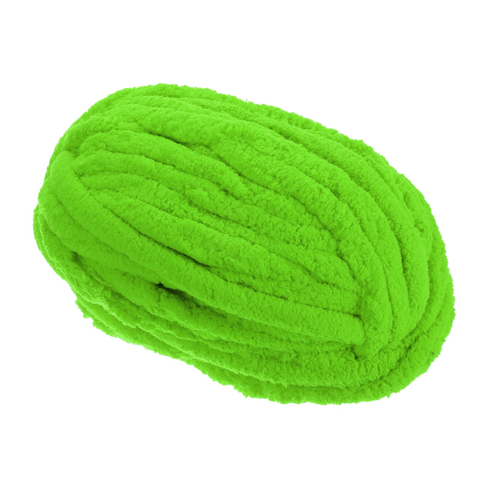 METALLIXITY Chenille Chunky Yarn(27m/29.53yard), Polyester Bulky Large Soft Fluffy Yarn - for Crocheting Knitting Sweater and Handcrafts, Grass Green