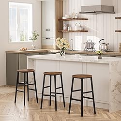 MAHANCRIS Bar Stools, Set of 2 Round Bar Chairs