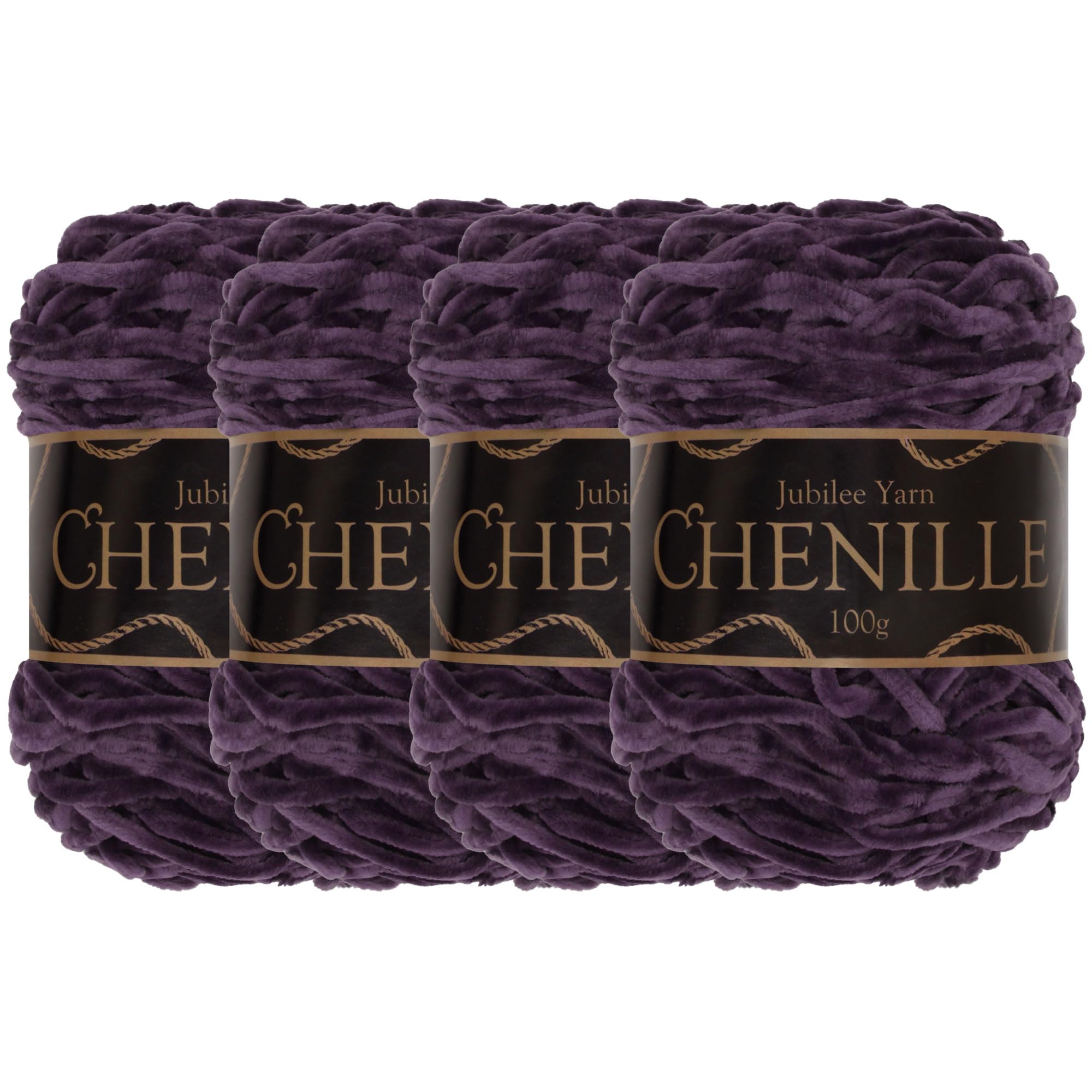 JubileeYarn Chenille Yarn - Worsted Weight - 100g/cake - Amethyst - 4 Cakes — image 1
