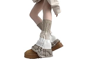 SherryDC Women Flared Leg Warmers Japanese Style Y2k Long Kawaii Knit Socks Gothic Harajuku Leg Cover Stockings
