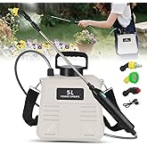 Battery Powered Sprayer 1.35 Gallon, Upgraded Electric Garden Sprayer with 3 Nozzles & 4 Spray Modes,Rechargeable Handle, Retractable Wand and Adjustable Shoulder Strap for Weed Killer, Lawn, Yard