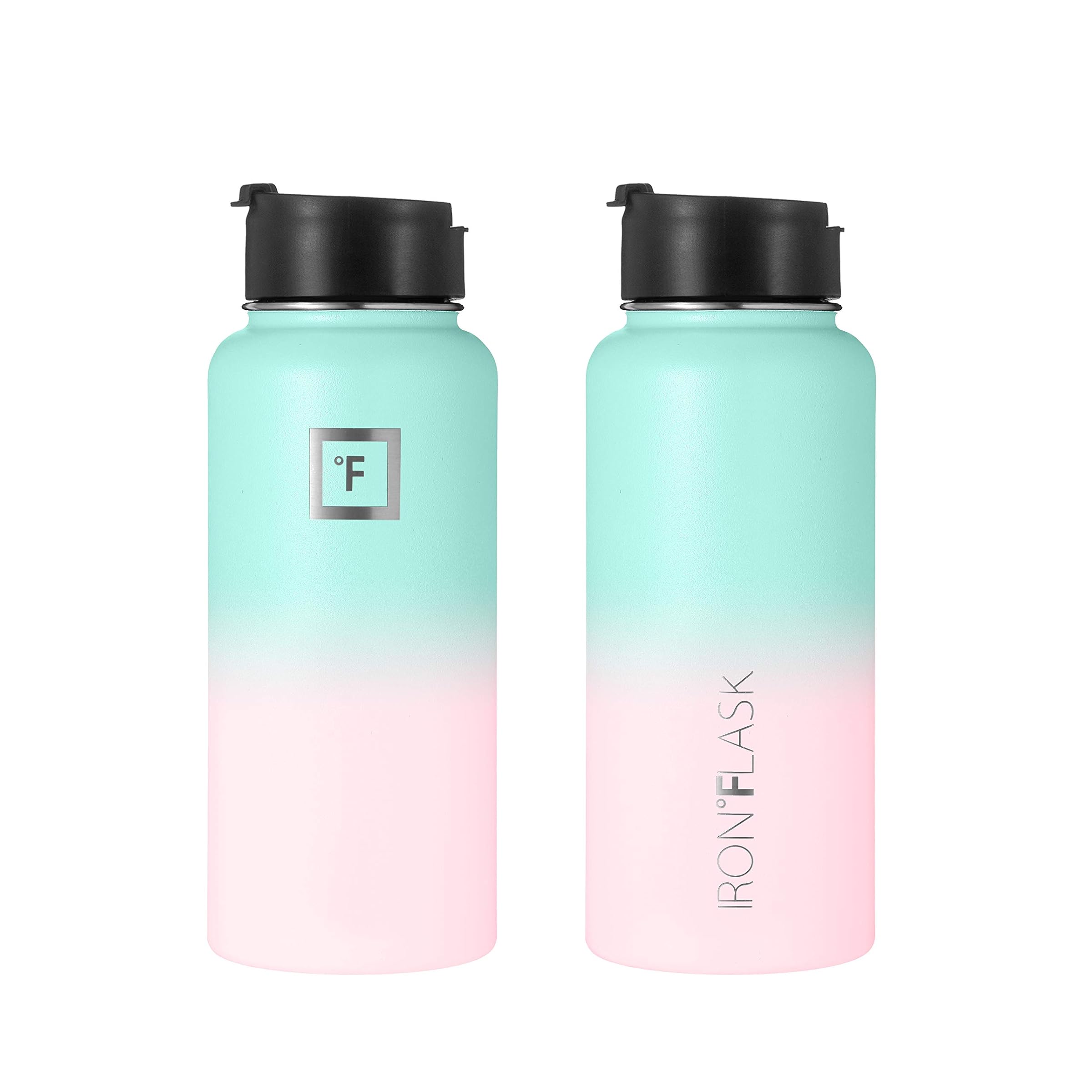 Iron Flask Sports Water Bottle - 14 oz, 18 oz, 22 oz, 32 oz, 40 oz, 64 oz, 3 Lids (Straw Lid), Vacuum Insulated Stainless Steel, Modern, Double Walled Simple Thermo Mug, Metal Water Bottle