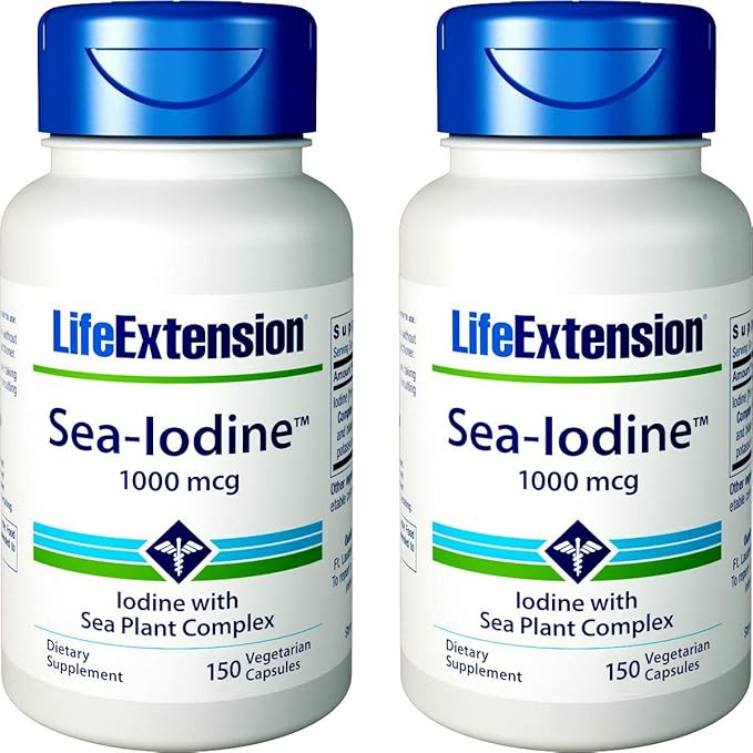 Life Extension Sea Iodine 1000 mcg, 150 Veg Caps (Pack of 2