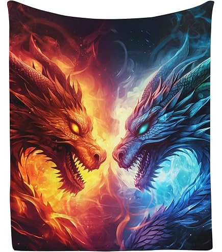 Anne Stokes Signature Silk Touch - Manta con forro de sherpa (dragón noble