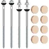 Shimeyao 4 Set Wood Newel Mounting Kit Newel Post Fastener Installation Kit for Residential and Commercial Installation, Anchors Post Directly to Wood or Concrete Floor