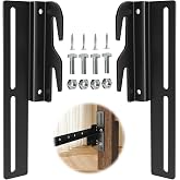 2 PCS Headboard Adapter Brackets for Metal Bed Frame, Bolt-On to Hook-On | 711 hook for bed frame, connects compatible bolt-on frames to hook-on headboards or footboards; 2.5 mm steel, black