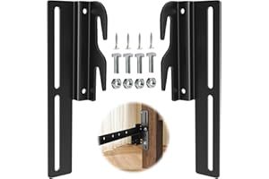 YULEIMY 2 PCS #711 Bed Frame Bolt On to Hook On Conversion Brackets for Headboard or Footboard, Hook on Bed Rails Brackets, Extra Heavy Duty Hook Plate Adapter, Headboard Attachment Kit with Hardware, Black