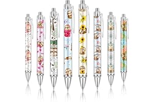 Ireer 8 Pcs Ballpoint Pens for Women 1.00 mm Cute Black Ink Fancy Pens Fine Point Smooth Writing for Students Classroom Office Supplies(Sloth)