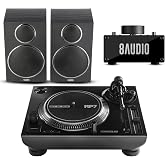 Reloop RP-7 Professional 7 Inch Vinyl Turntable System Bundle | Includes High Fidelity Desktop Amplifier System with Full-Range Speakers