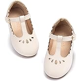 Tegeek Girls Toddler/Little Kid Mary Jane Flats T-Strap School Uniform Dress Shoes
