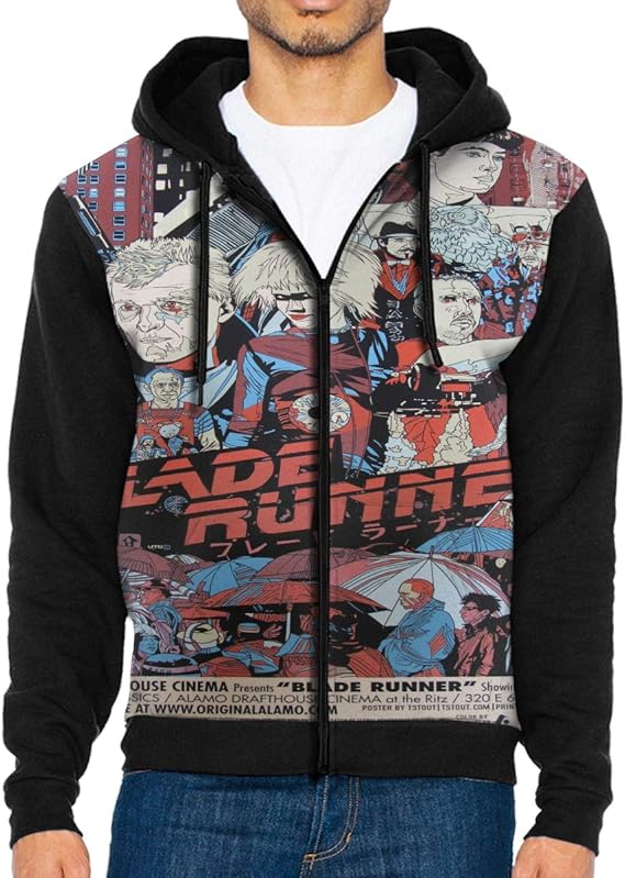 Amazon Co Jp 最新のアジアの人気コート 人気のストリートファッションメンズ長袖帽子コート Blade Runner 映画のポスター メンズカジュアルアウター 服 ファッション小物