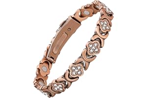 Feraco Pure Copper Bracelets for Women, Ultra Strength Magnetic Therapy Bracelet for Pain Relief with 3800 Gauss Magnets