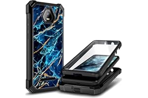 NZND Cellular Phone Case for Schok Volt SV55 - Sapphire, Full-Body Protective Shockproof Rugged Bumper Cover with Built-in Screen Protector
