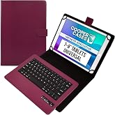 Cooper Infinite Executive Universal Tablet Keyboard Case for 7, 7.9, 8 inch | Tablet Case with Keyboard &amp; 2-in-1 Leather Folio Cover | Bluetooth, Wireless, Hotkeys | Android, Windows, iPadOS (Purple)