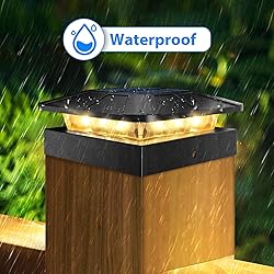 Peasur 4x4 Solar Post Cap Lights Outdoor with 3