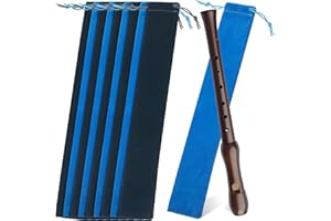 SAFIGLE Recorder Storage Bag: 10Pcs Suede Drawstring Pouch for Soprano Recorder Clarinet and Other Musical Instruments - Versatile Soft and Convenient for Kids Accessories