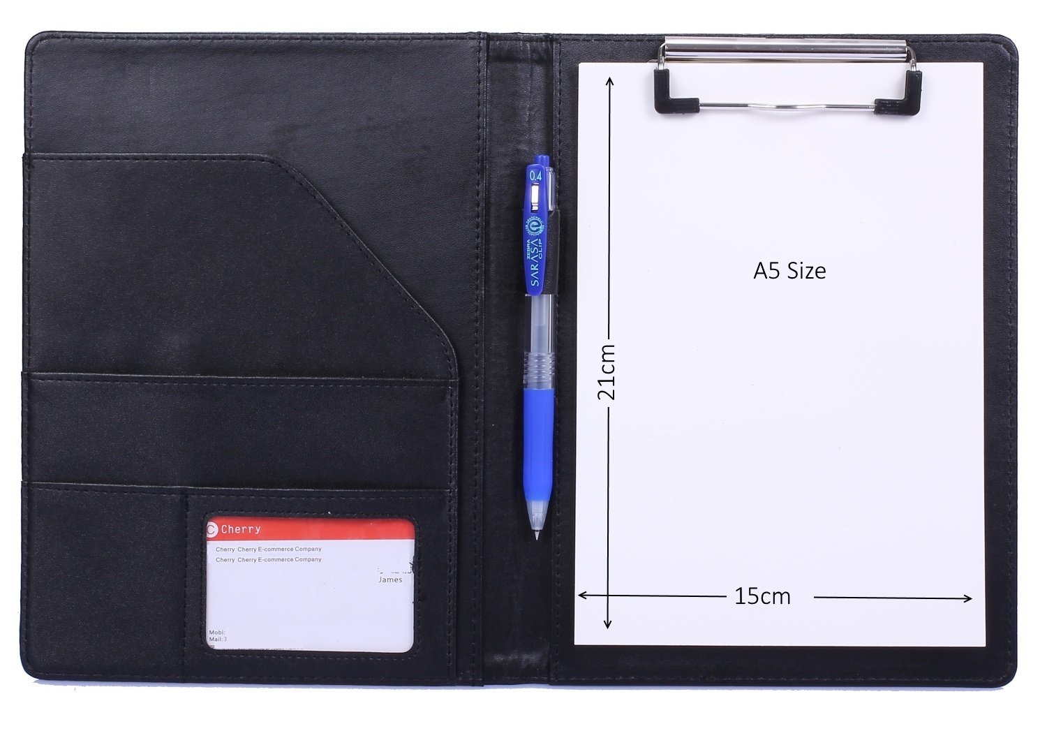A5 Leather Foldable Clipboard Conference Folder Legal Pad Organiser