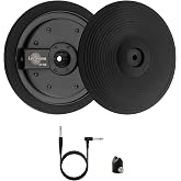 Leconova E-Cymbal Pad 2/3-Zone Compatible with Roland (9" 2-Zone) | Full rubber surface, 2-zone (bow/edge), realistic swing, stereo TRS jack. Fits major e-drum modules