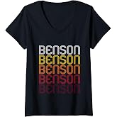 Womens Benson, NC | Vintage Style North Carolina T-shirt V-Neck T-Shirt