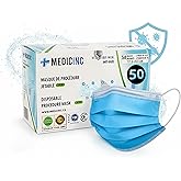 Medicinc 4-Ply Disposable Masks -| Breathable Face Mask with Soft Ear Loops and Nose Wire | Lightweight and Comfortable Fit