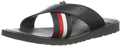 Tommy Hilfiger Herren Criss Cross Leather Sandal Zehentrenner