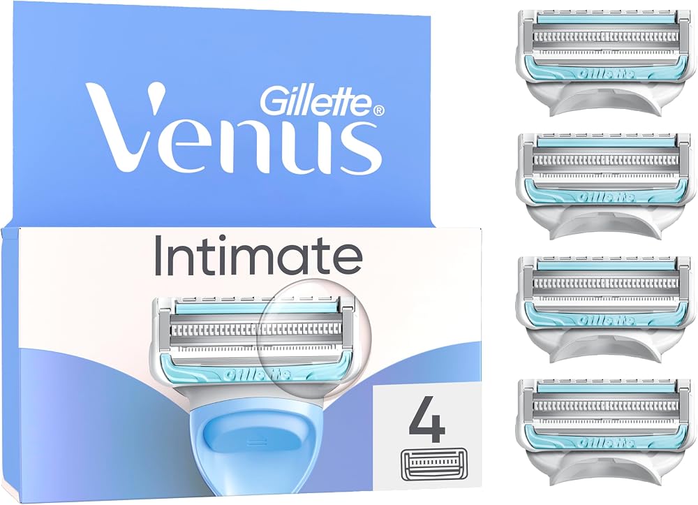 Gillette Venus Pubic Hair & Skin Razor Refills 4 Count with Aloe