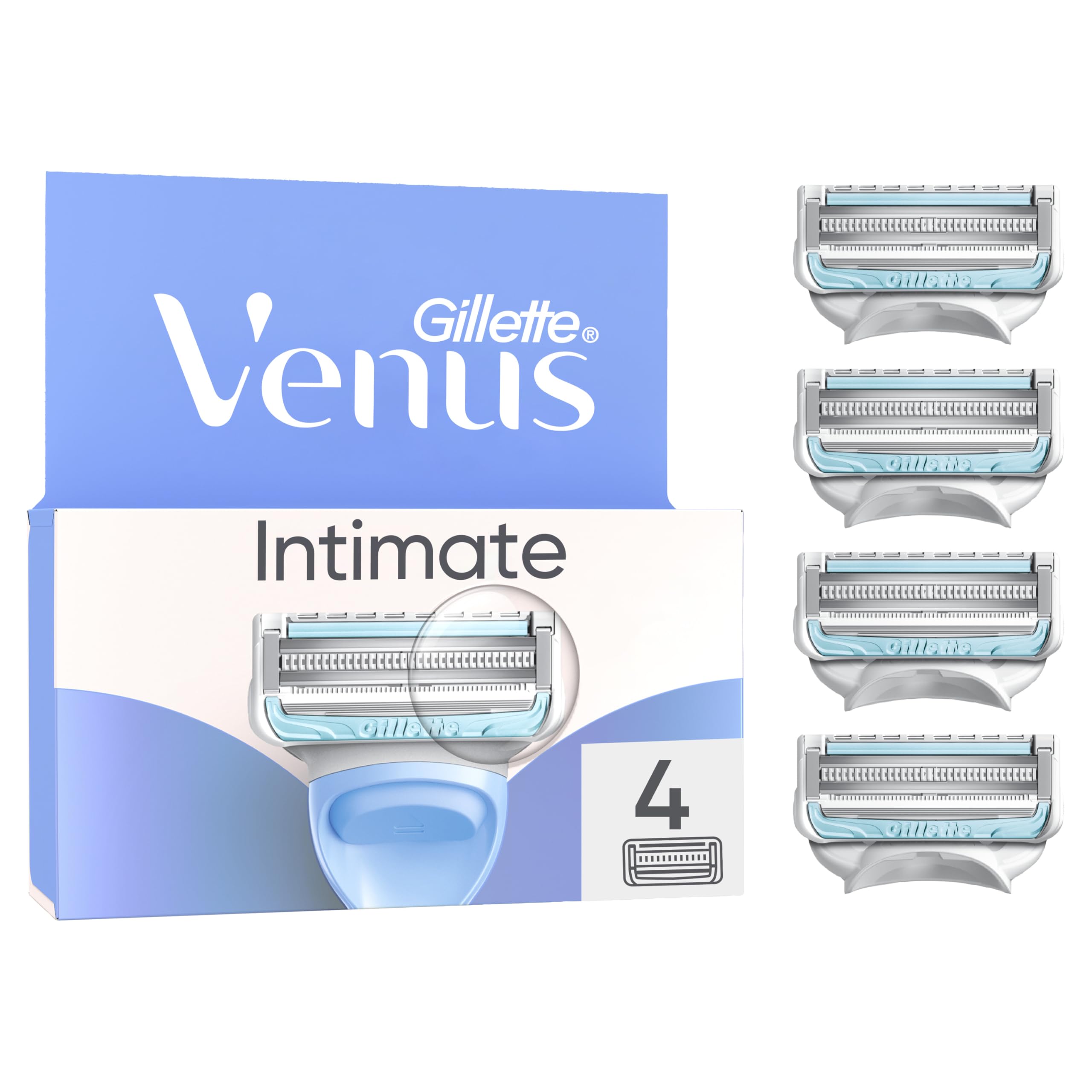 Gillette Venus for Pubic Hair and Skin, 4 Razor Blade Refills
