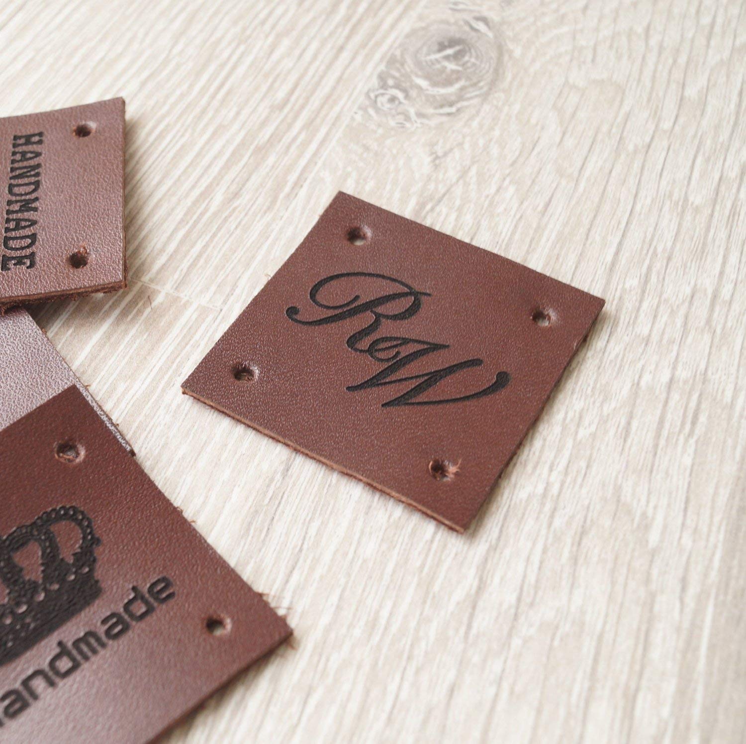 Genuine leather labels, custom labels, personalized leather labels