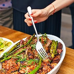 LIANYU 6-Piece Serving Spoons and Forks, 8 3/4 Inch