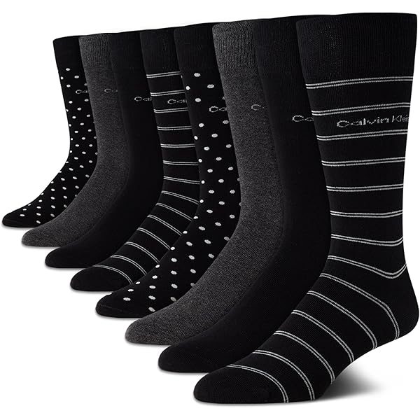 Amazon.com: Calvin Klein Mens Dress Socks - 8 Pack Soft Cotton Blend Work  Crew Socks for Men for Casual Business & Formal Wear, Size 7-12, Black :  Clothing, Shoes & Jewelry