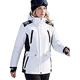 FREE SOLDIER Women's Waterproof Ski Jacket Fleece Lined Winter Coat Windproof Hooded Jacket Fully Taped Seams