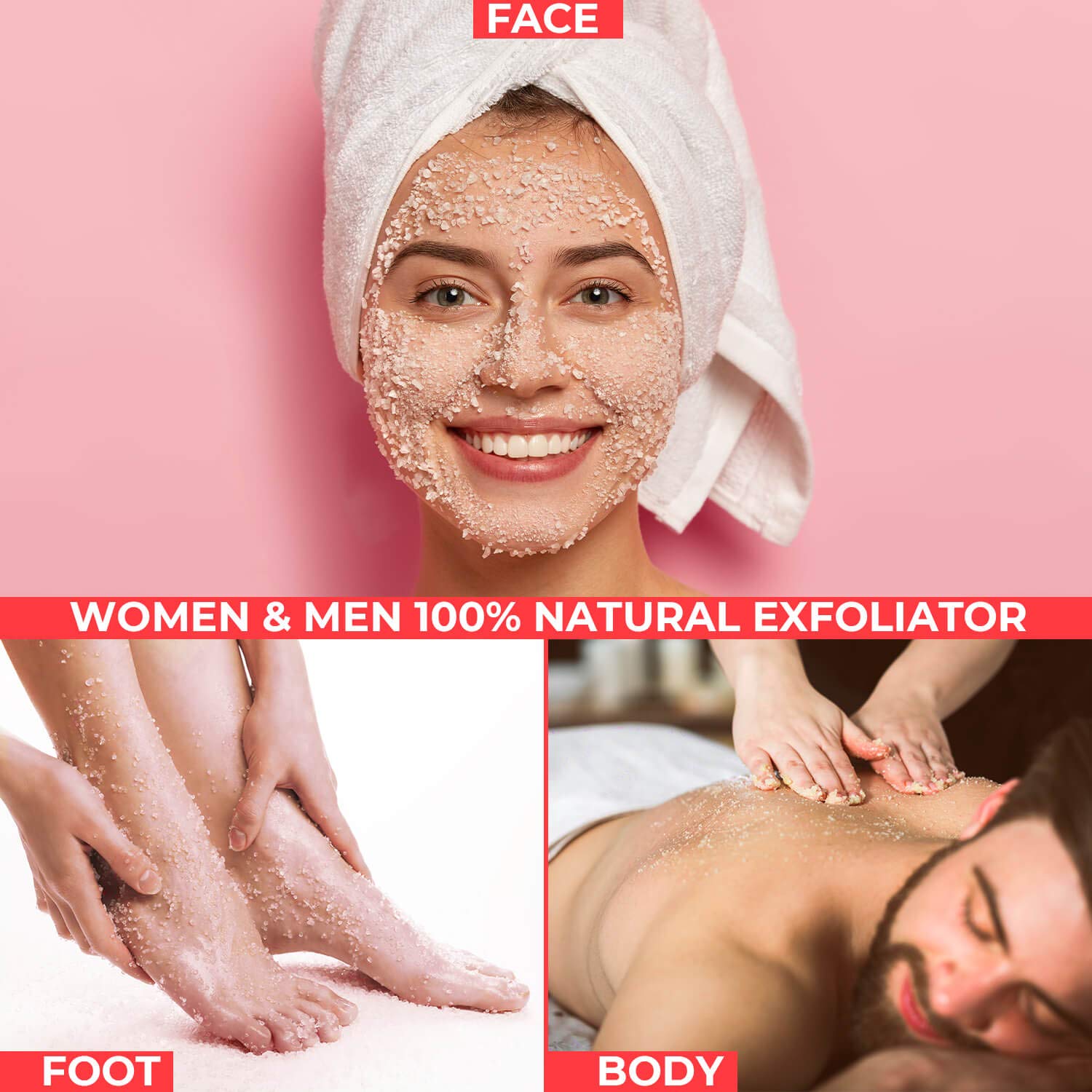 O Naturals Exfoliating Dead Sea Salt Grapefruit Essential Oil Face Body & Foot Scrub. w/Vanilla &. Hydrating Exfoliate Dead Skin, Best Anti Cellulite Acne Ingrown Hairs Corns, Men & Women Scrub 18oz : Beauty