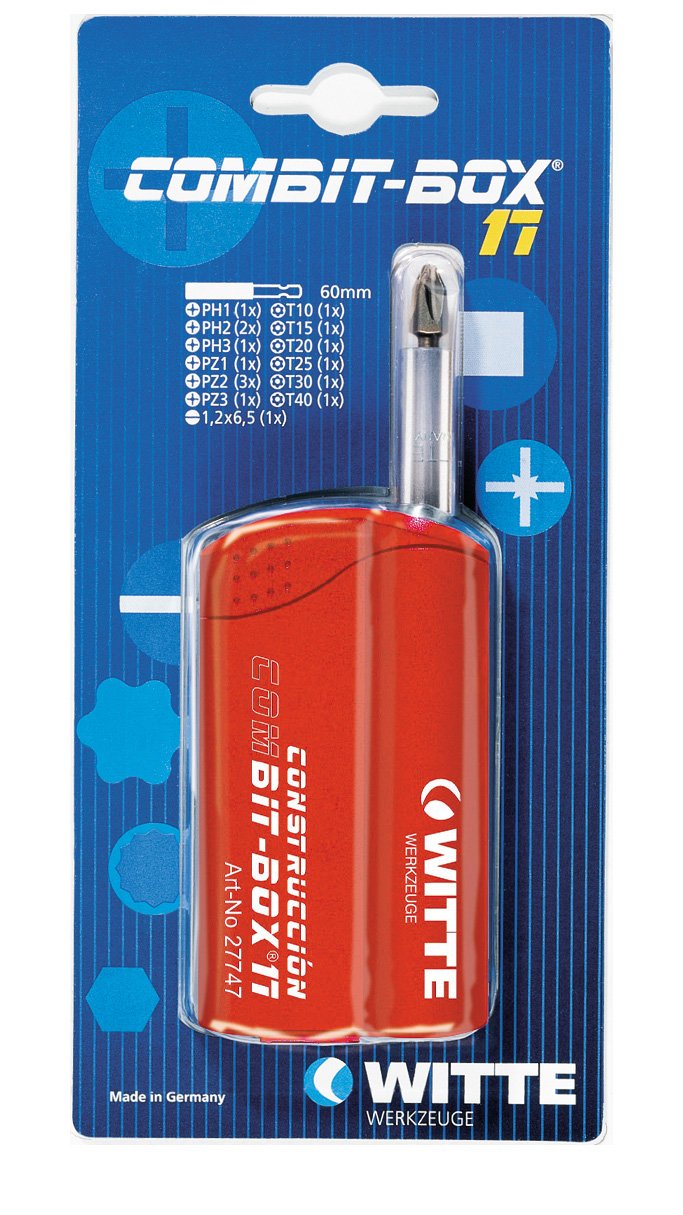 WITTE 27774 - Caja de puntas de atornillar COMBIT-Box 17 blíster (Tipo Construcción)