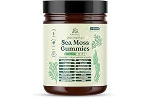 Natural Rems Sea Moss Gummies 16-in-1 - Ashwagandha Black Seed Oil Bladder Wrack Turmeric Vitamin C & D3 with Manuka Burdock Root Dandelion Yellow Dock Elderberry Apple Cider Vinegar (Green Apple)