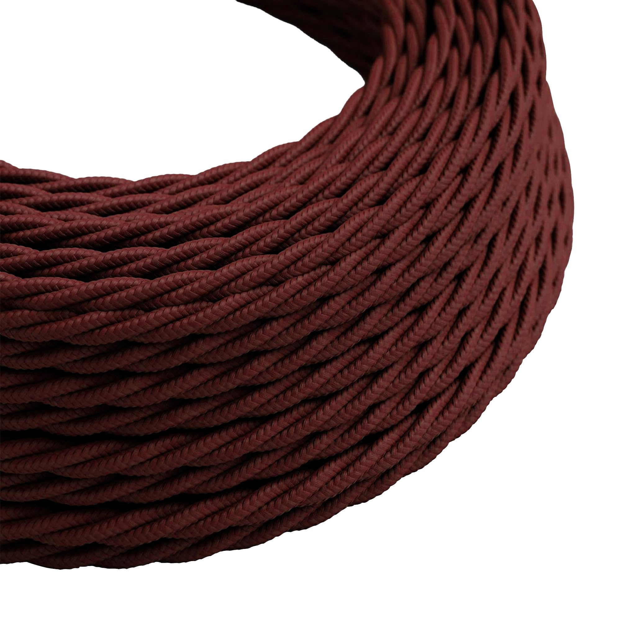 5M / 16.4FT Braided Flex Cable, 18awg Vintage Twisted 2 Core Burgundy Cord Fabric Electrical Wire Lighting Cable Lamp Wire for DIY Lamps Industrial Pendant Lights Lighting Appliances (Burgundy)