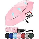 Seniny Windproof Travel Umbrella, Double Vented Canopy Large Umbrellas for Rain, Automatic Compact Umbrella for Car Backpack, Portable Pocket UV Umbrellas for Sun Protection Walking, Lightweight