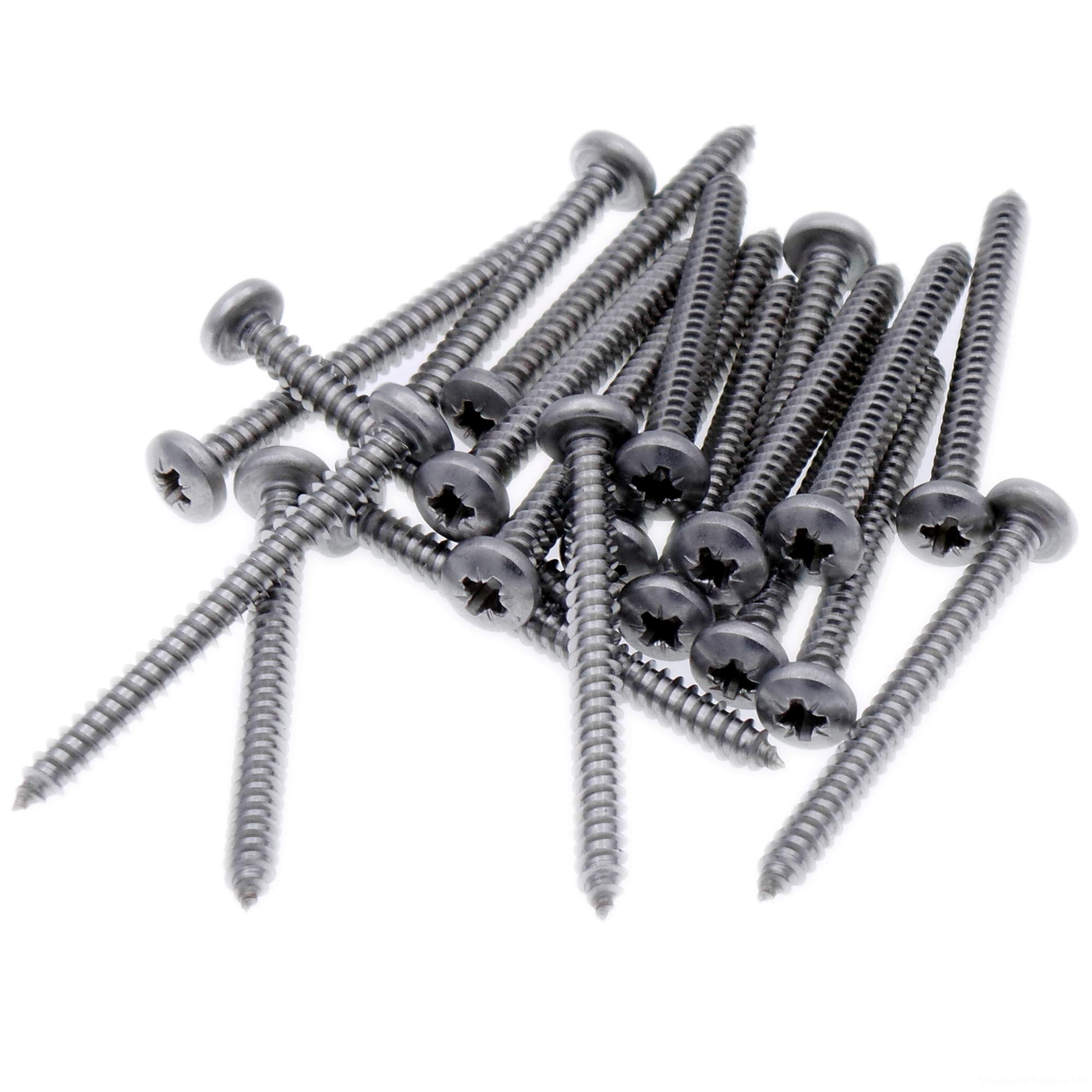 No.12 x 1.25 (5.5mm x 32mm) Pozi Pan Self-Tapping Screw - Stainless Steel (A2) (Pack of 20)