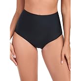 RELLECIGA Women's High Waisted Bikini Bottom Tummy Control Swim Bottom | Full Coverage, Low Cut,Modest,Retro,Stretchy Fabric,Pool,Beach,Bathing Suit Bottoms