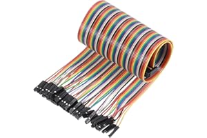 MECCANIXITY 1 Pcs IDC Rainbow Wire Flat Ribbon Cable FC-Female to 64P 11.8 Inch Length 2.54mm Pitch Breadboard Jumper Wires f