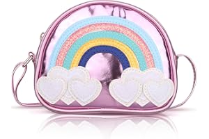 Dksyee Cute Leather Rainbow Crossbody Bag for Little Girls