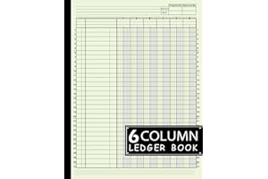 6 Column Ledger Book: Large Simple Six Column for Bookkeeping and Accounting | Log Book for Small Business and Personal Finance: Account Journal / Beige Cover