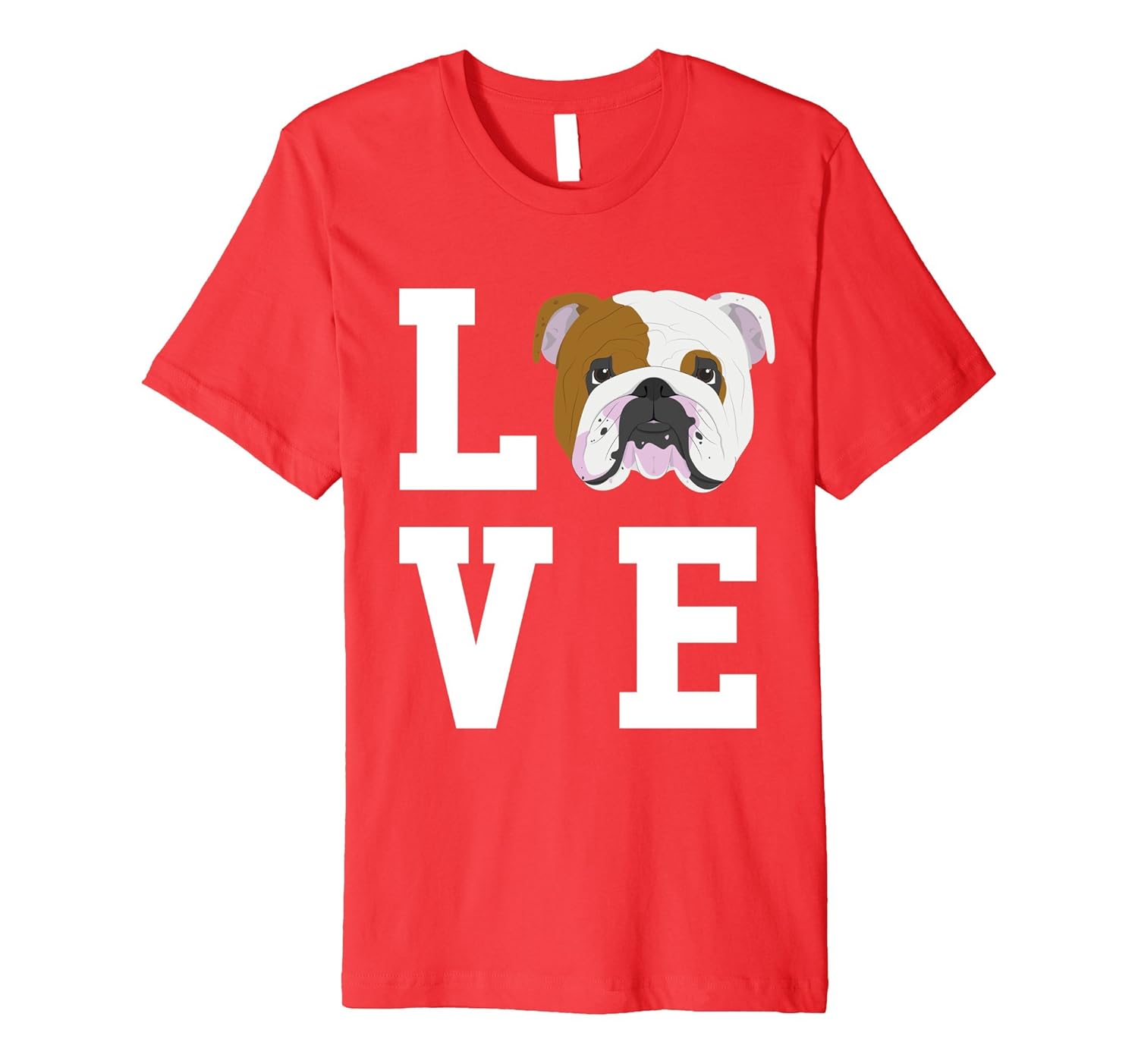 I Love My Dog English Bulldog Animal Lover Premium T-Shirt-ANZ