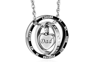 XIUDA Cremation Urn Necklace for Ashes Eternal Memory Carved Keepsake Stainless Steel Urn Jewelry Memorial Ash Holder