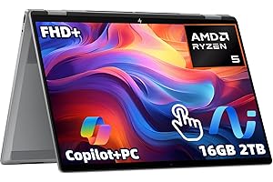 HP OmniBook X Flip x360 2-in-1 Laptop, 16" 2K IPS Touch Display 1920×1200, AMD Ryzen AI 5, 16GB RAM, 2TB SSD, Radeon 840M, Ba