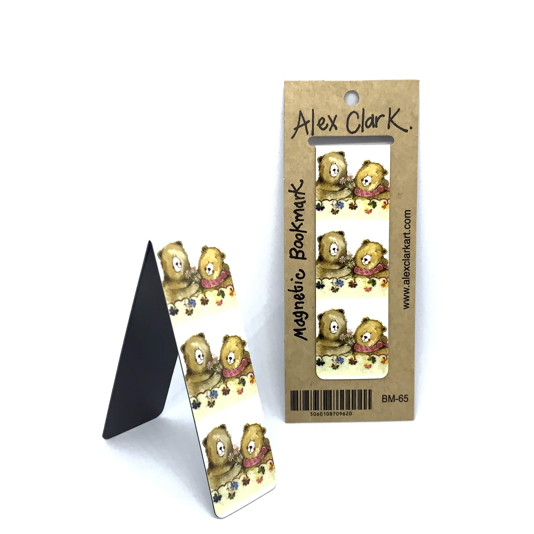 ALEX CLARK Spotty Scarf Bears Magnetic Bookmark