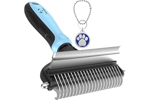 PET NEAT Dog Brush and Cat Brush – 2 Sided Pet Grooming Tool for Deshedding, Mats & Tangles Removing – No More Nasty Shedding and Flying Hair