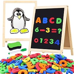GINMIC Magnetic Letters and Numbers with Easel for