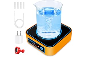 LVDALAB Magnetic Stirrer, Mini Magnetic Stir Plate with 4 Pcs Stir Bars and 1Retriever, 3000RPM Magnetic Stirrer Mixer Lab Stirrers, Max Capacity 2000ml, 5 Gear Speed-Yellow(NO Heating)