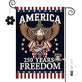 Baccessor America 250 Years Freedom Garden Flag 12x18 Inch Double Sided,250th Anniversary USA Patriotic 1776-2026 Banner Commemorative Yard Outdoor Outside Decoration