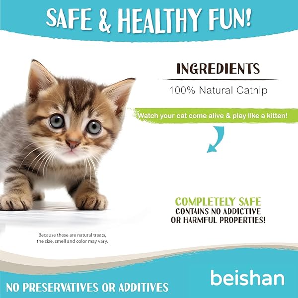 BEISHAN CATNIP BALLS, 8 CT – CAT BALL TOY – KITTEN TOYS – CAT NIP BALL CAT TOY – CAT LICK BALL – CAT NIP CAT TOYS – NATURAL CATNIP BALL FOR CATS OF ALL BREEDS